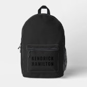 Stylish Trendy Black Out Modern Minimalist Simple Printed Backpack (Front)