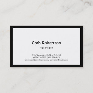 Stylish Trendy Black White Charming Business Card