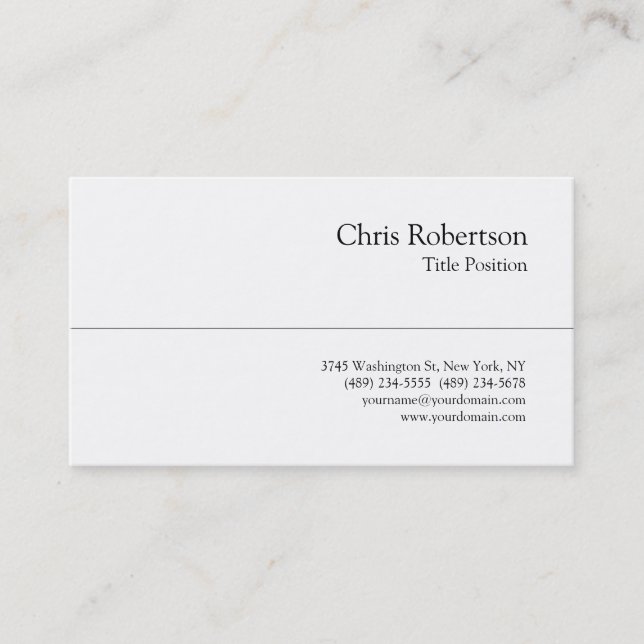 Stylish Trendy Black White Charming Business Card (Front)