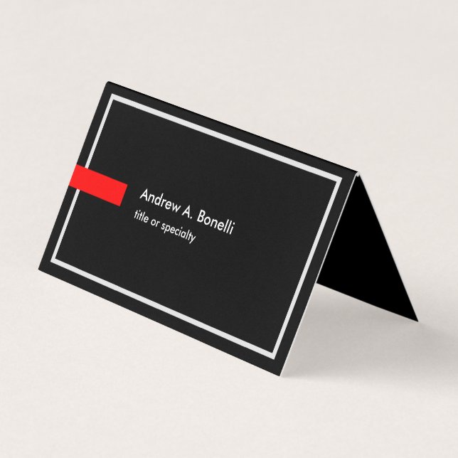 Stylish Trendy Black White Red Professional Modern Business Card (Front)