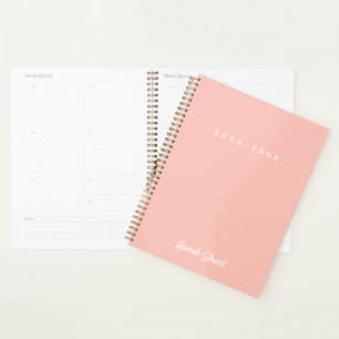 Stylish Trendy Blush Pink Minimalist Girly Planner
