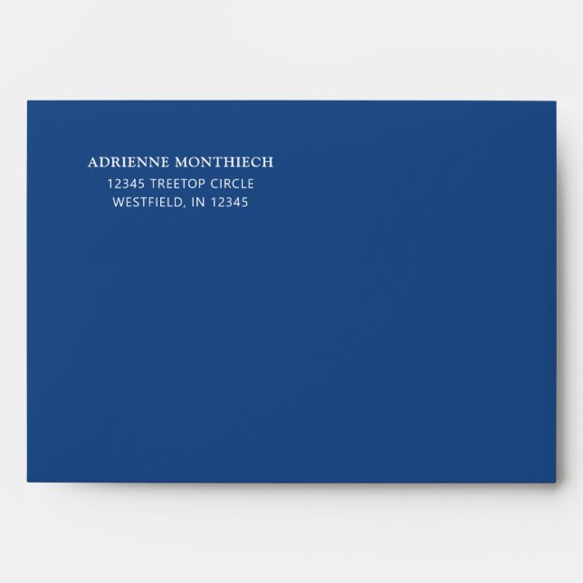 Stylish Trendy Bow Blue Personalised  Envelope (Front)