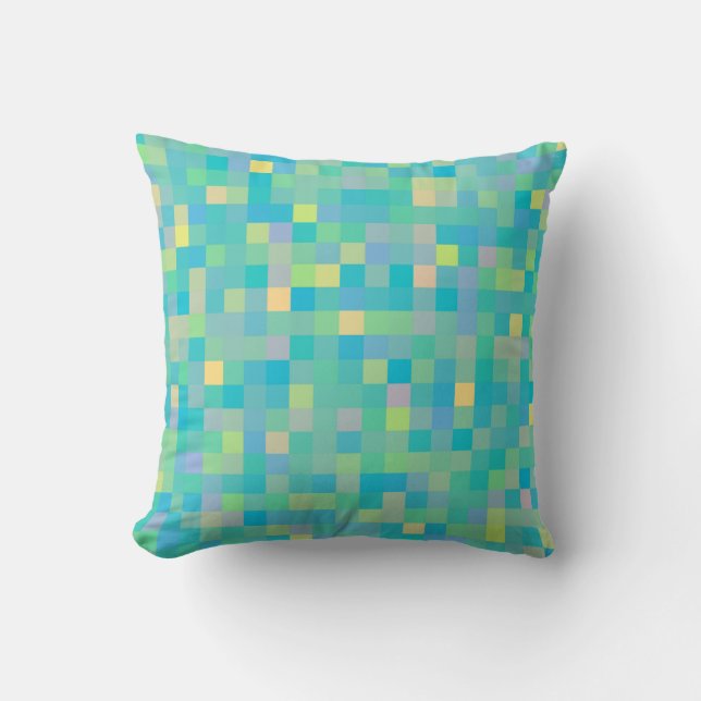 Stylish Trendy Cheerful Multicolor Mosaic Pattern Cushion (Front)