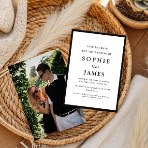 Stylish Trendy chic Photo save the date Wedding Invitation