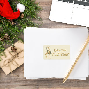 Stylish Trendy Christmas Reindeer Label