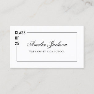 Stylish Trendy Class Of 25 Graduation Name Card