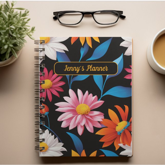 Stylish Trendy Colourful Flowers Feminine Girly  Planner (Creator Uploaded)