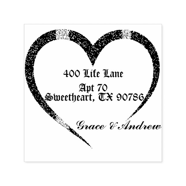 Stylish Trendy Couples Heart Return Address  Self-inking Stamp (Design)
