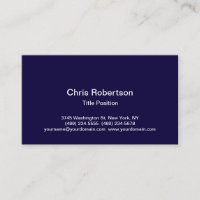 Stylish Trendy Dark Blue Charming Business Card