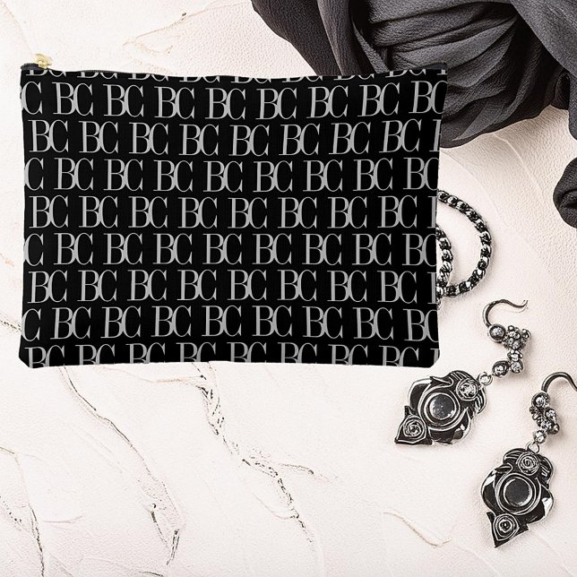 Stylish trendy designer look monogram accessory pouch (Creator Uploaded)