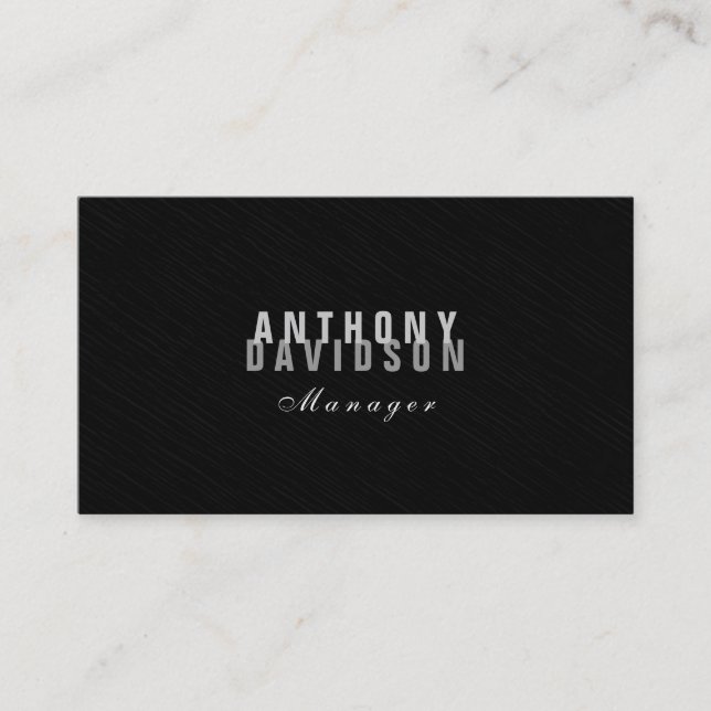 Stylish Trendy Grey Manager Business Card (Front)