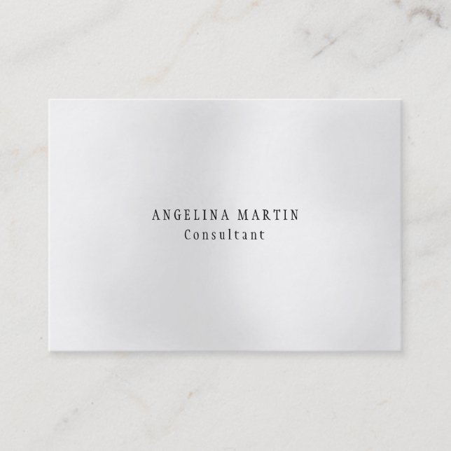 Stylish Trendy Grey Minimalist Plain Modern Business Card (Front)