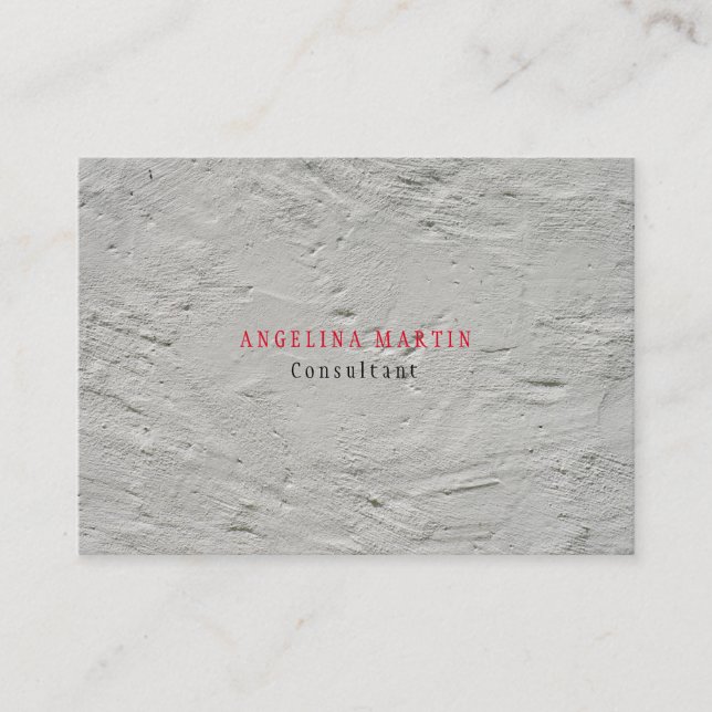 Stylish Trendy Grey Wall Texture Minimalist Modern Business Card (Front)