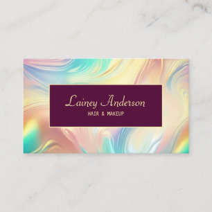 Stylish Trendy groovy faux holographic Business Card