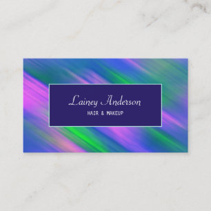 Stylish Trendy groovy neon green blue purple Business Card