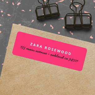 Stylish Trendy Hot Pink Feminine Return Address