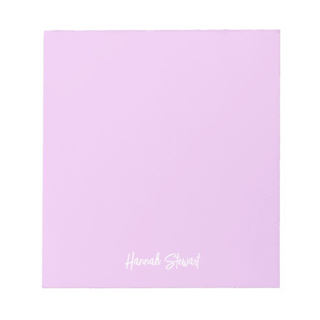 Stylish Trendy Lavender Purple Minimalist Girly Notepad (Front)