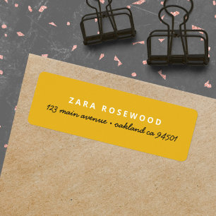 Stylish Trendy Mustard Yellow Return Address