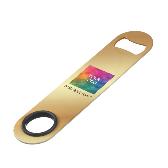 Stylish Trendy QR Code Upload Company Logo Gold (Front Angled)