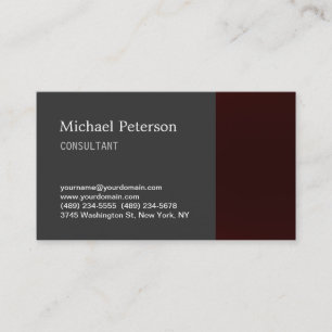 Stylish Trendy Red Grey Consultant Business Card
