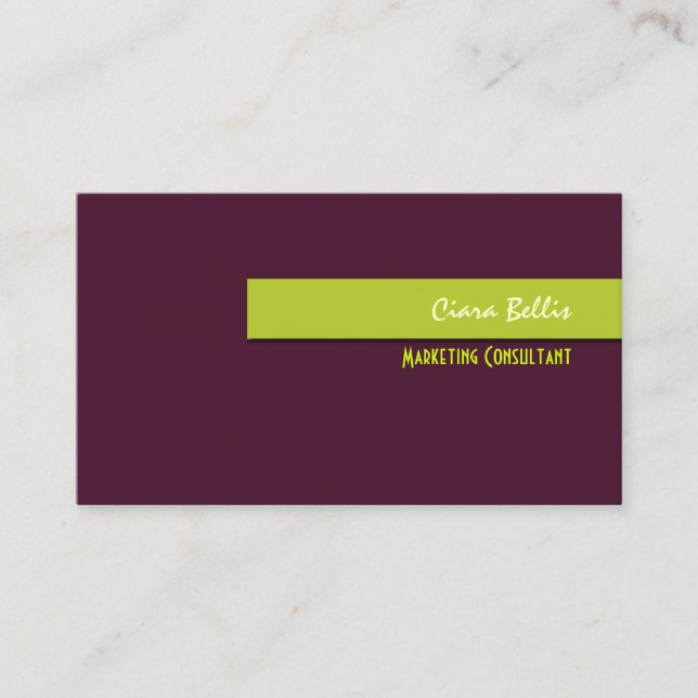Stylish trendy retro colours/DIY colour Business Card (Front)