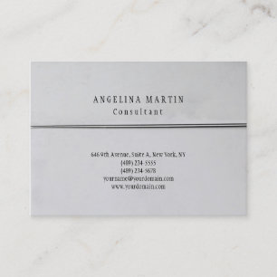 Stylish Trendy Silver Grey Minimalist Plain Business Card
