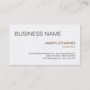 Stylish Trendy Simple Plain Modern Business Card