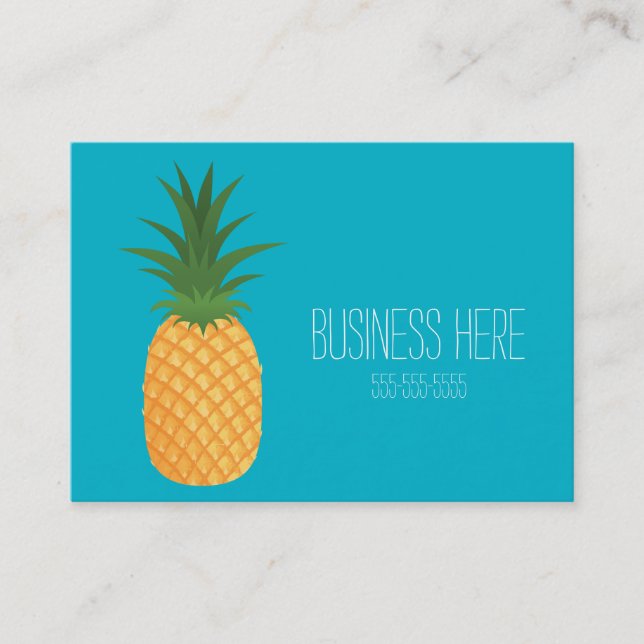 Stylish Trendy Tropical Pineapple Graphic Fruit Business Card (Front)