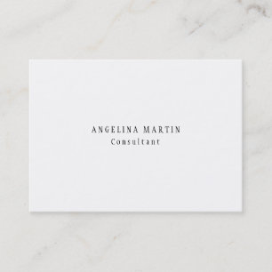Stylish Trendy White Minimalist Plain Modern Business Card
