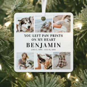 Stylish Tribute 6 Photo Collage Pet Dog Memorial Metal Tree Decoration