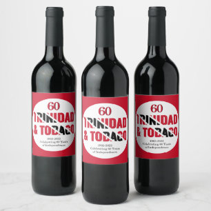 Stylish TRINIDAD 60th Anniversary Independence Wine Label