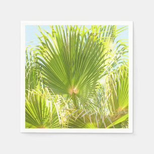Stylish Tropical Green Palm Tree Leaf Paper Napkin
