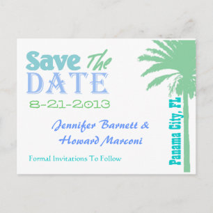 Stylish Tropical Save The Date Post Card