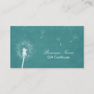 Stylish Turquoise Dandelion Gift Certificate