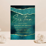 Stylish Turquoise Geoed Agate 16th Birthday Real<br><div class="desc">Celebrate in style with these elegant and very trendy real foil pressed 16th birthday invitations. The design is easy to personalise with your special event wording and your guests will be thrilled when they receive these fabulous invites.</div>