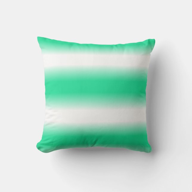 Stylish Turquoise Green White Minimalistic Cushion (Front)