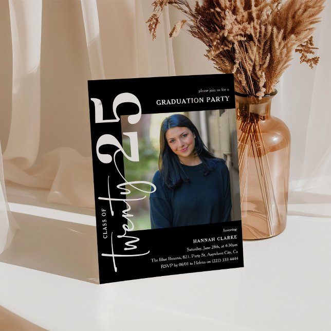 Stylish Twenty25 Photo Graduation Party Invitation (Creator Uploaded)