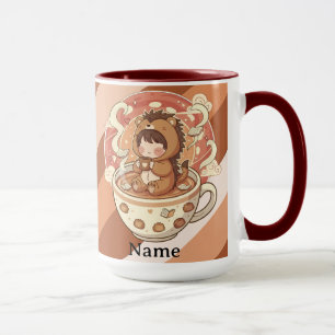 Stylish Two-Tone Kawaii Hedgehog Mug