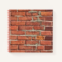 Stylish Two Tone Red Brick Wall Notebook