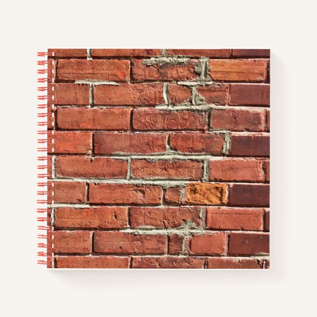 Stylish Two Tone Red Brick Wall Notebook (Front)