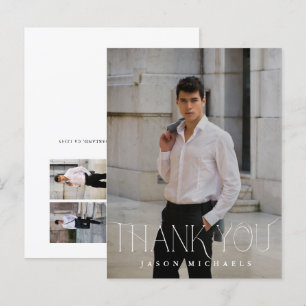Stylish Type Photo Graduation Thank You Announcement Postcard