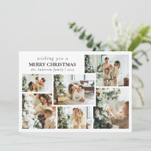 Stylish Typography Family Photo Collage Christmas Holiday Card