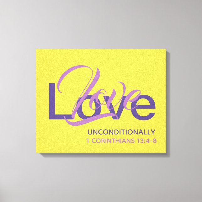 Stylish Unconditional Love Christian Canvas Print (Front)