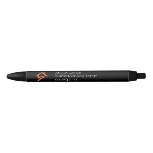 Stylish Unique Black Real Estate Agent Black Ink Pen