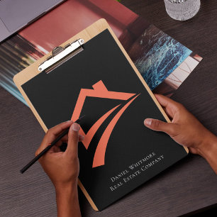 Stylish Unique Black Real Estate Agent Clipboard