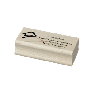 Stylish Unique Black Real Estate Agent Rubber Stamp