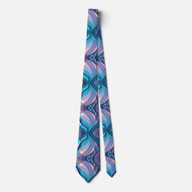 Stylish Unique Blue Print Neck Tie (Front)