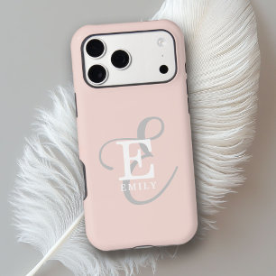 Stylish Unique Monogram Name Feminine Blush Pink