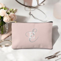 Stylish Unique Monogram Typography Blush Pink