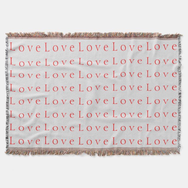 Stylish Unique Red Love Wedding Throw Blanket (Front)